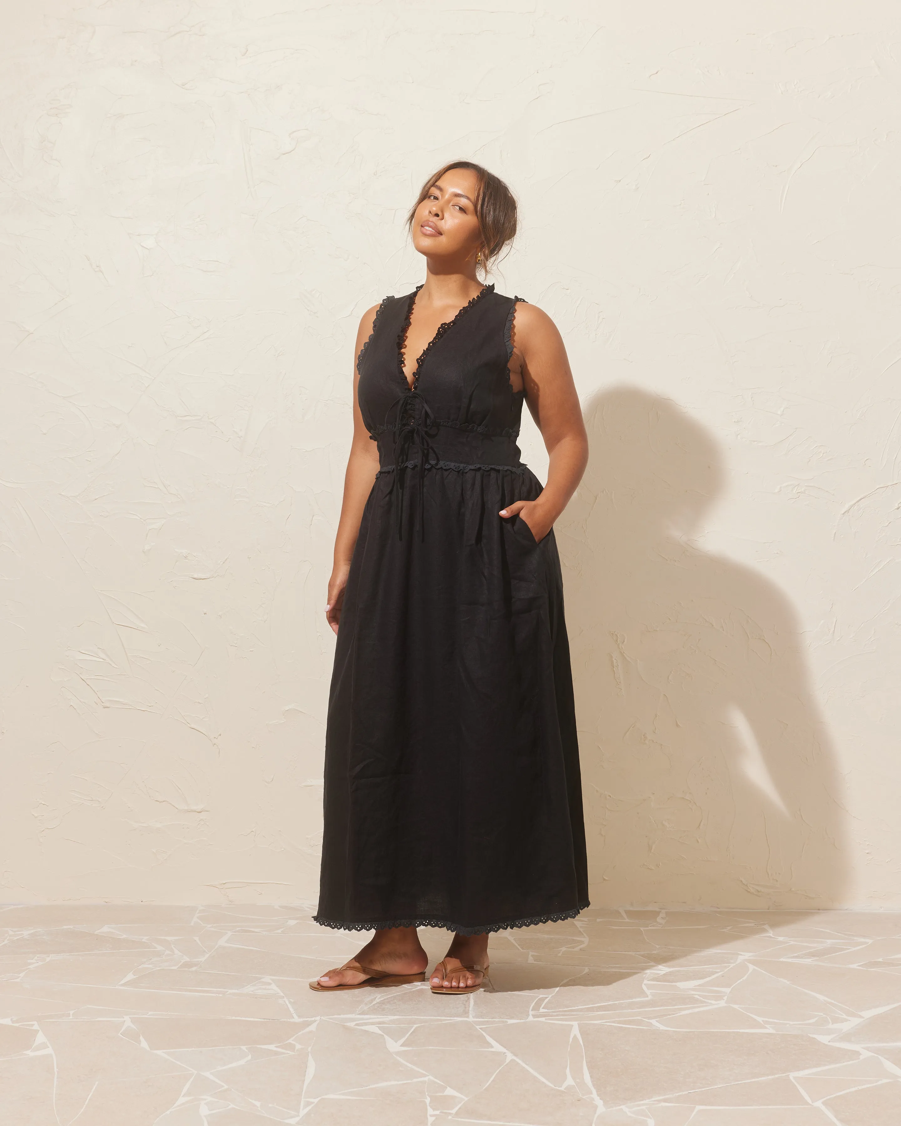 BENNY TIE DRESS BLACK