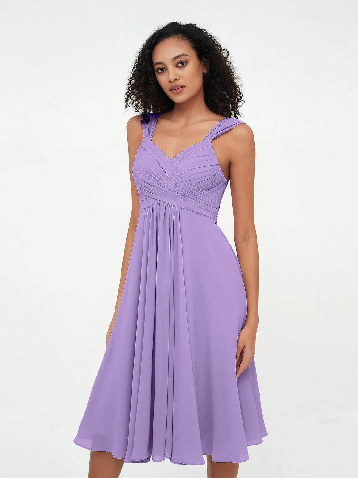 Chiffon Empire Short Dresses with Pockets-Tahiti