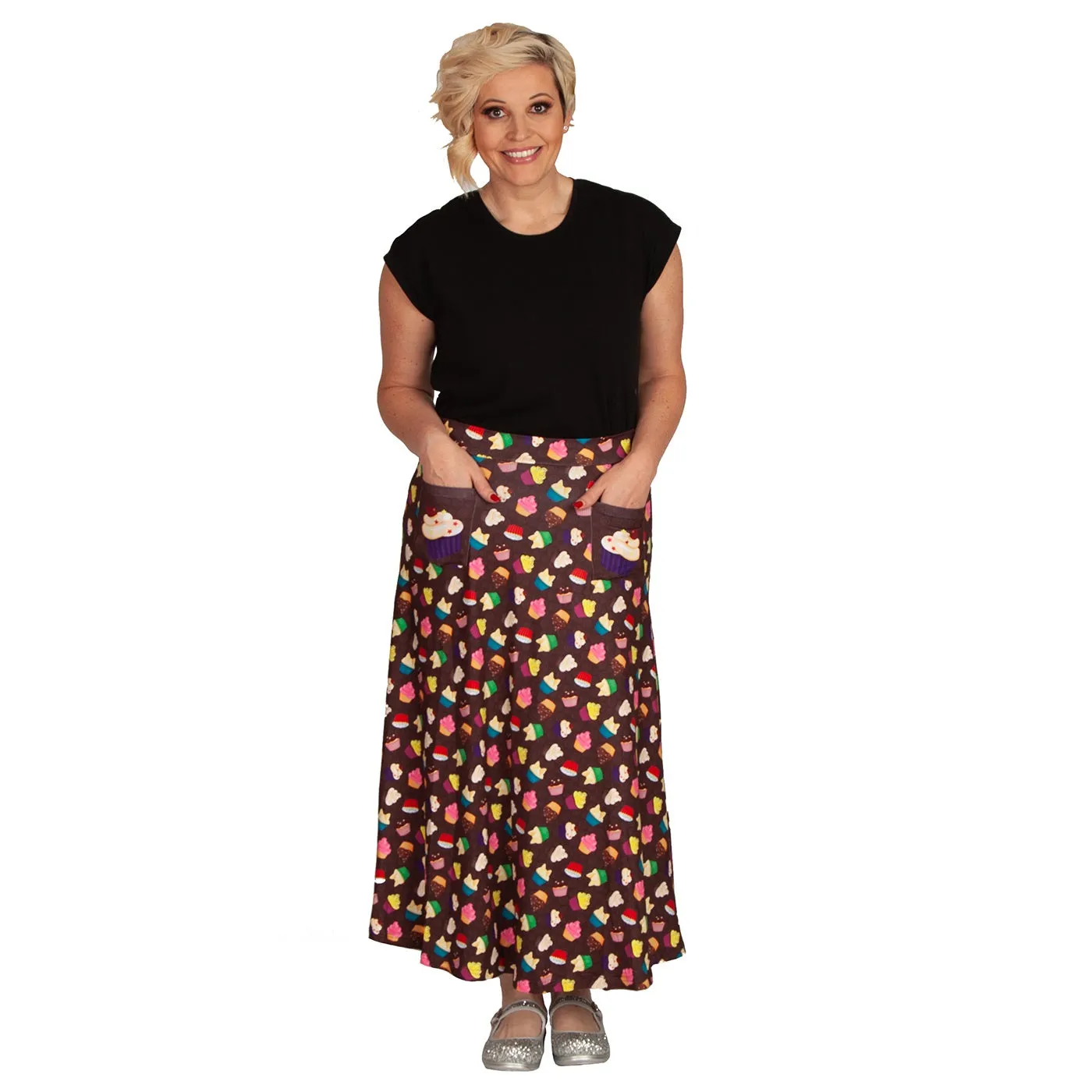 Chocolate Patty Cakes Maxi Skirt With Pockets