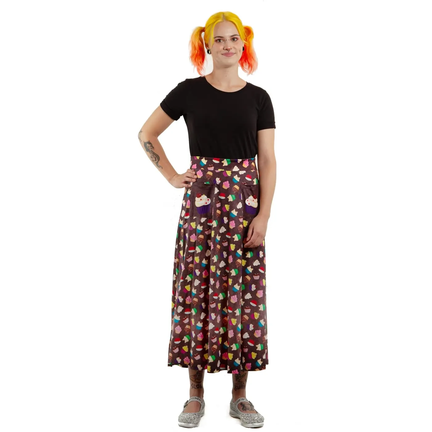 Chocolate Patty Cakes Maxi Skirt With Pockets