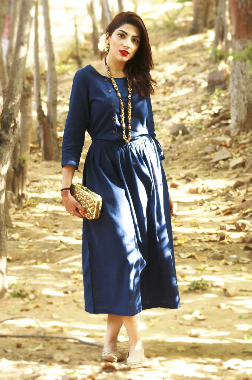 Classic Cotton Midi Dress