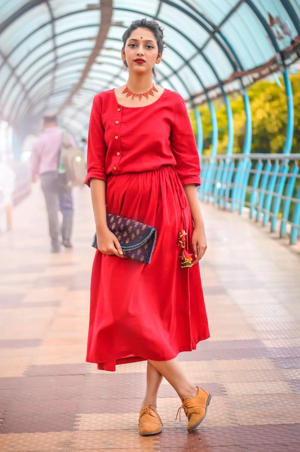 Classic Cotton Midi Dress