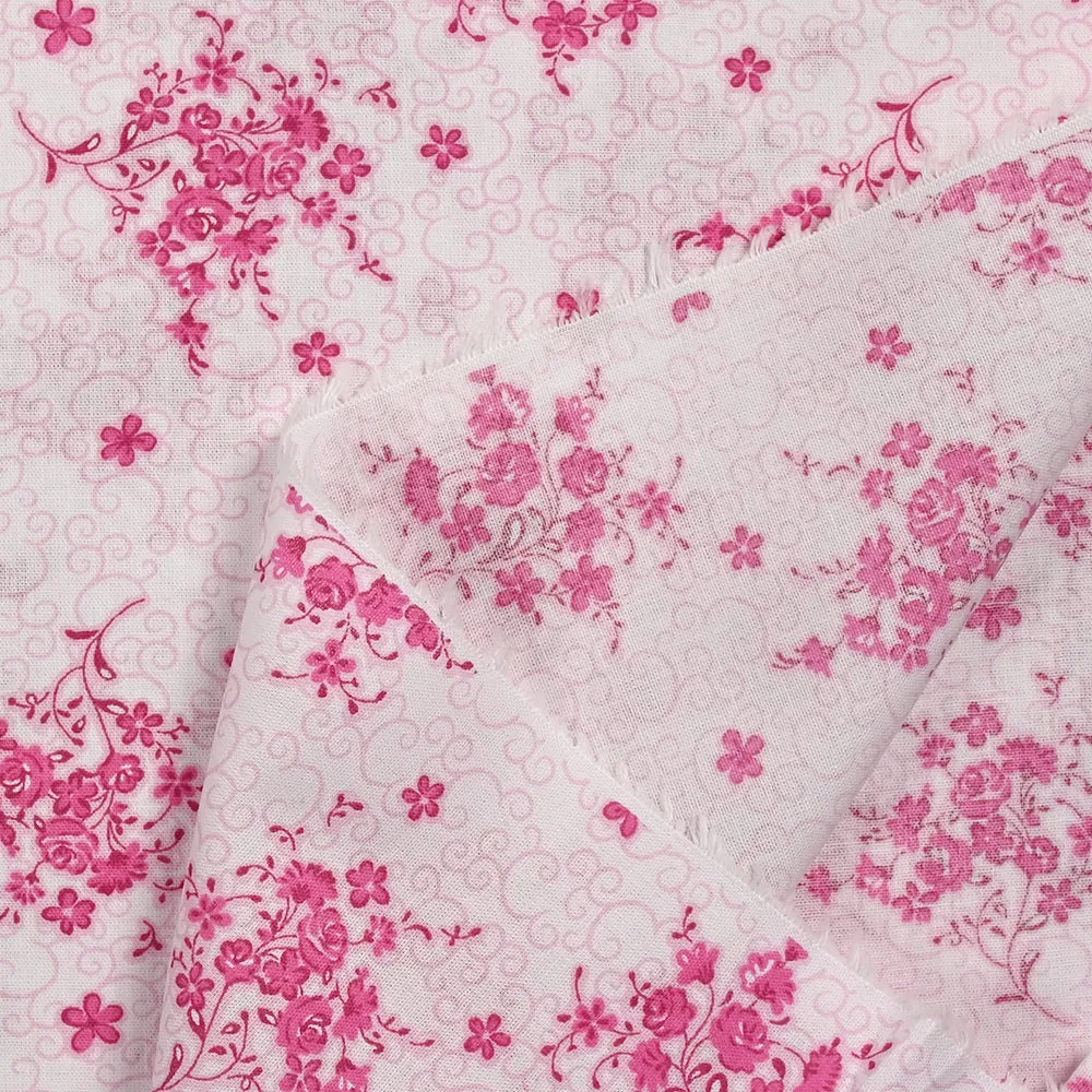 Coton imprimé fleurs Jeanne fond blanc