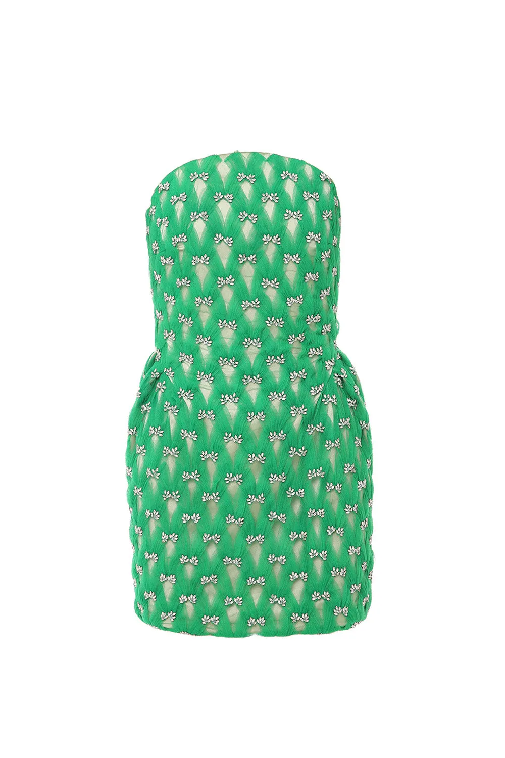Couture Bamboo Corset Mini Dress with Swarovski Crystals