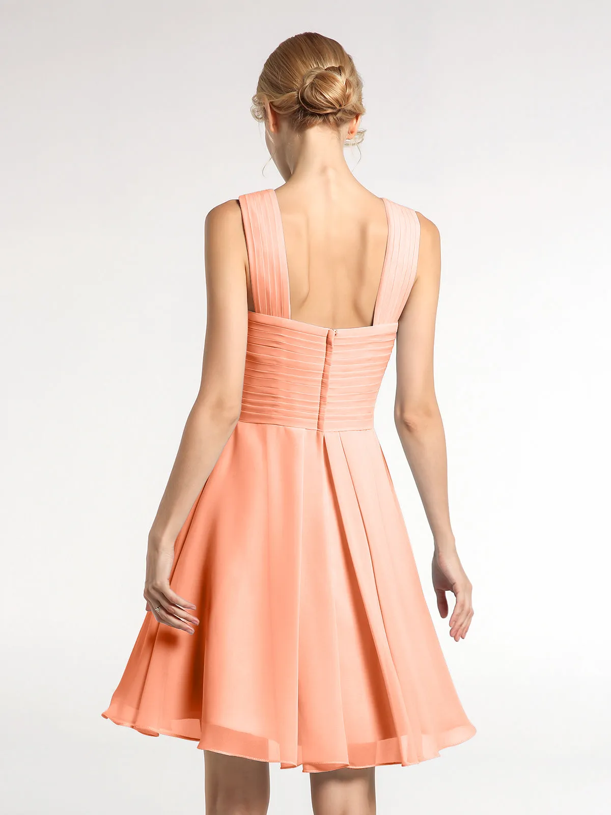 Cross Front Empire Waist Short Bridesmaid Dress Papaya Plus Size