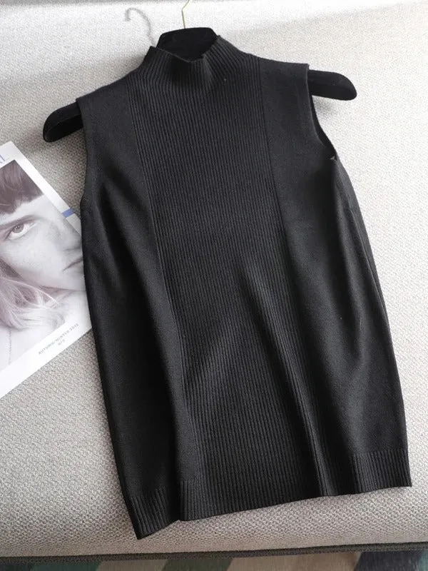 Everyday Chic Ribbed Mock Neck Tank Top