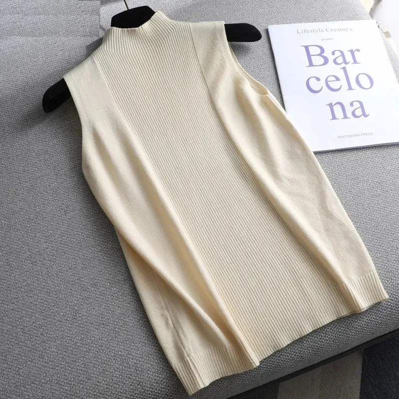 Everyday Chic Ribbed Mock Neck Tank Top
