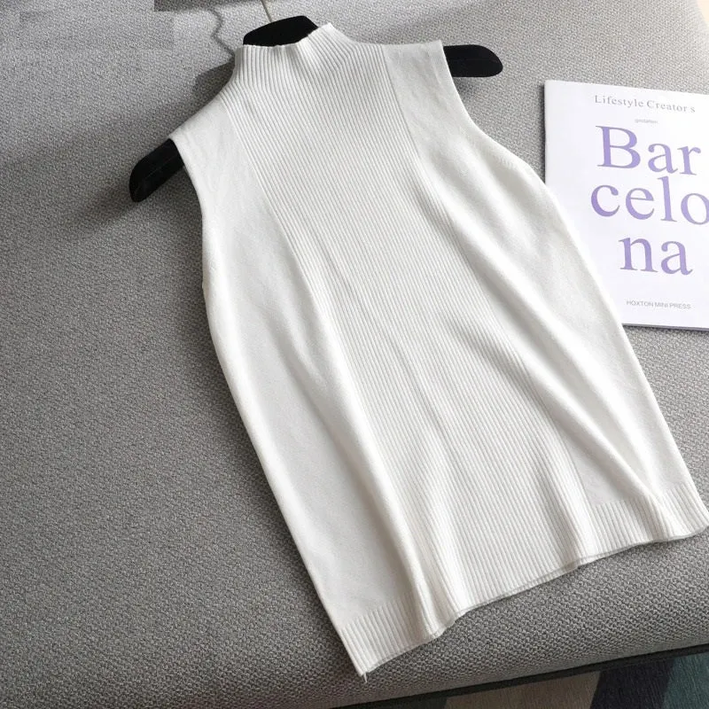 Everyday Chic Ribbed Mock Neck Tank Top