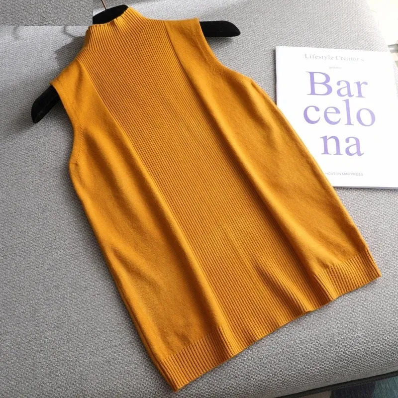 Everyday Chic Ribbed Mock Neck Tank Top