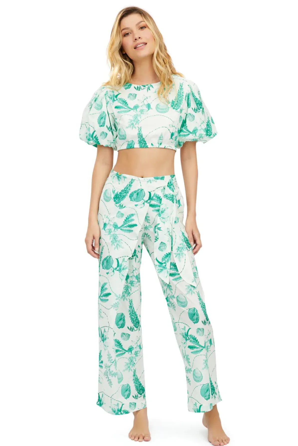 GREEN SHELLS SKY PANTS