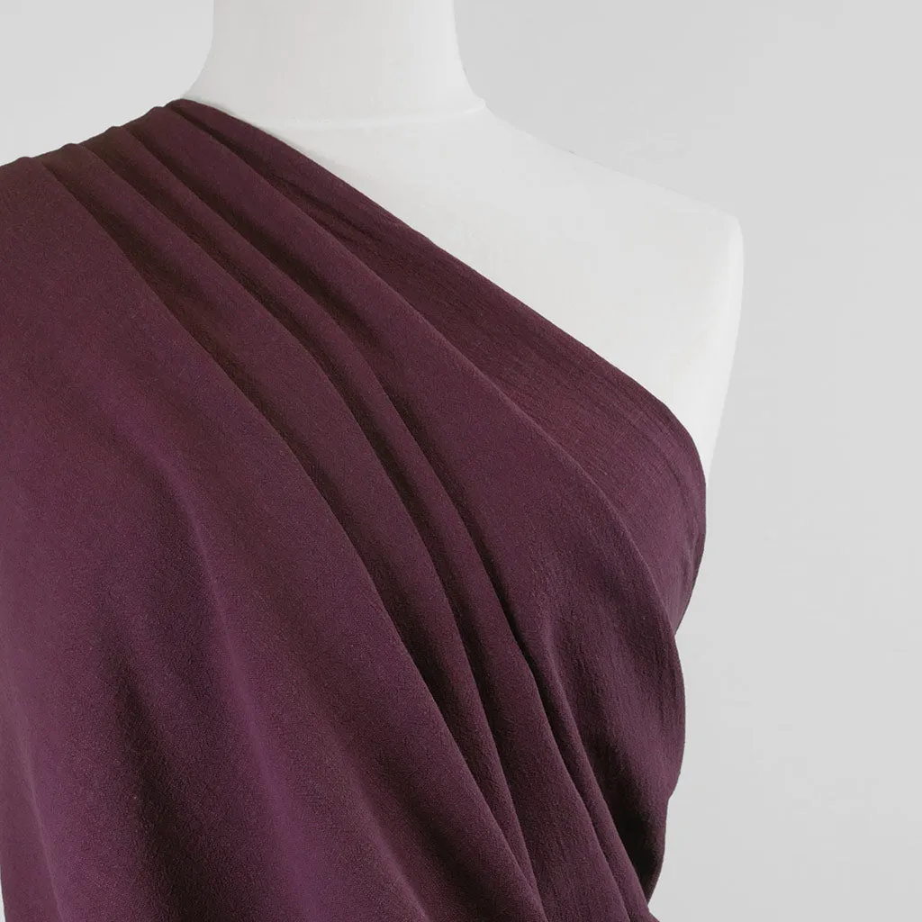 Liege - Damson Viscose Linen Silky Noil Woven Fabric