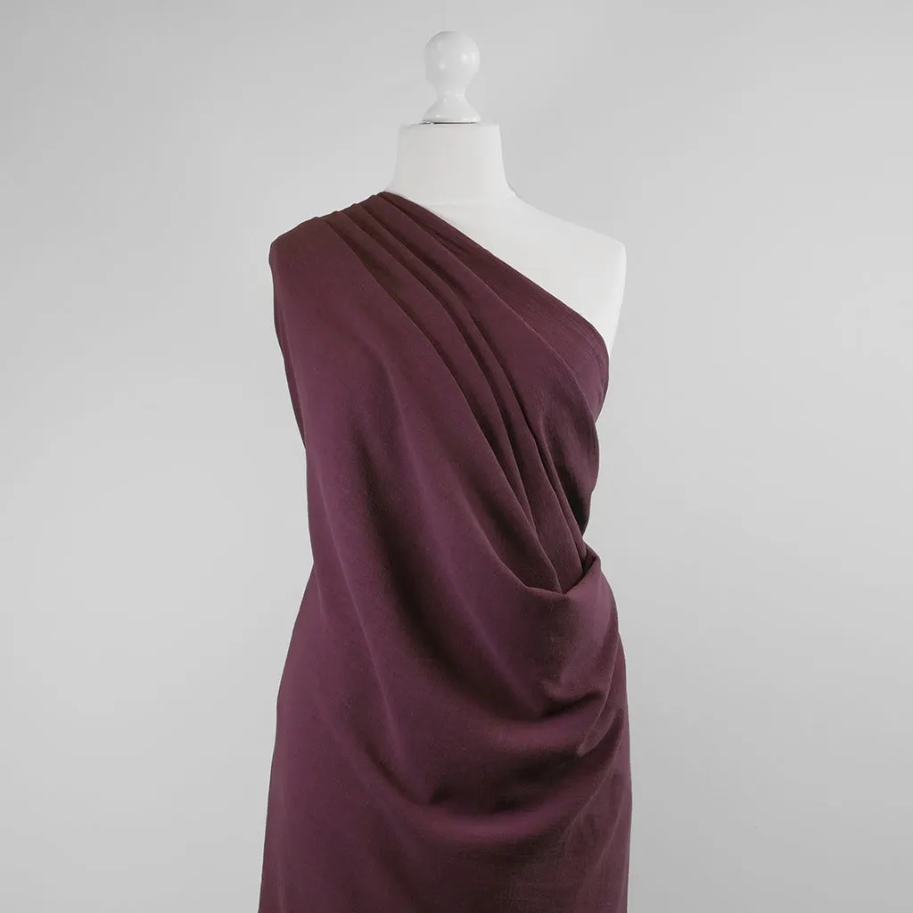 Liege - Damson Viscose Linen Silky Noil Woven Fabric