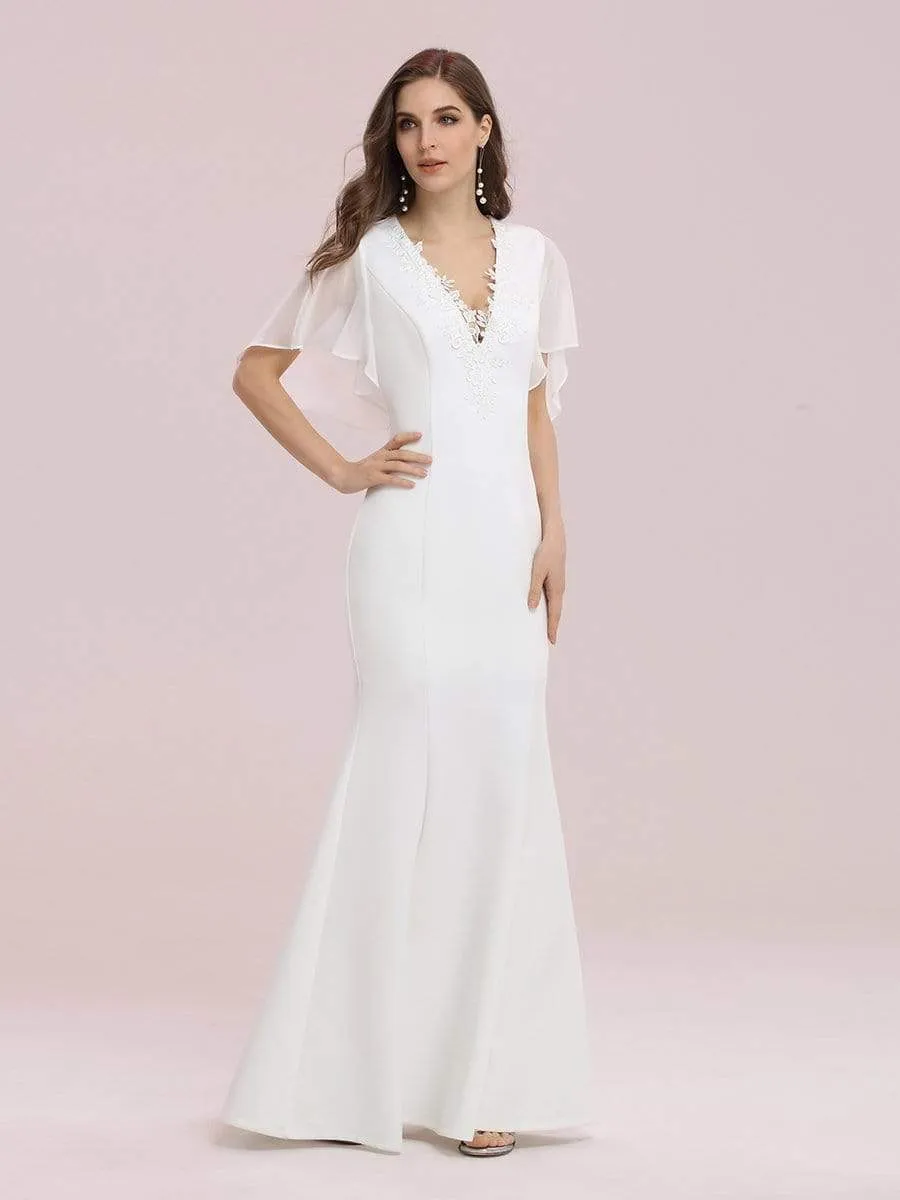 Maxi Plus Size Deep V-neck Mermaid Evening Dresses for Women