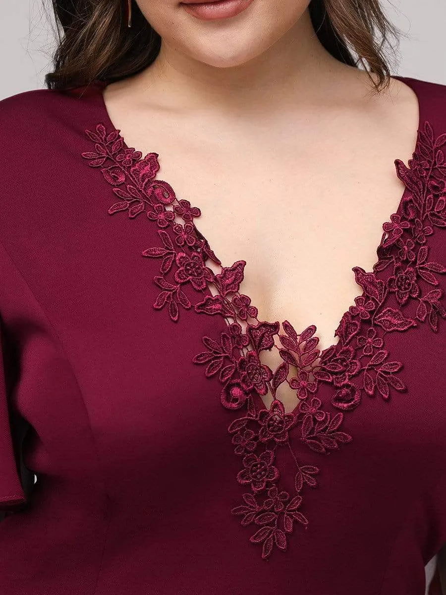 Maxi Plus Size Deep V-neck Mermaid Evening Dresses for Women