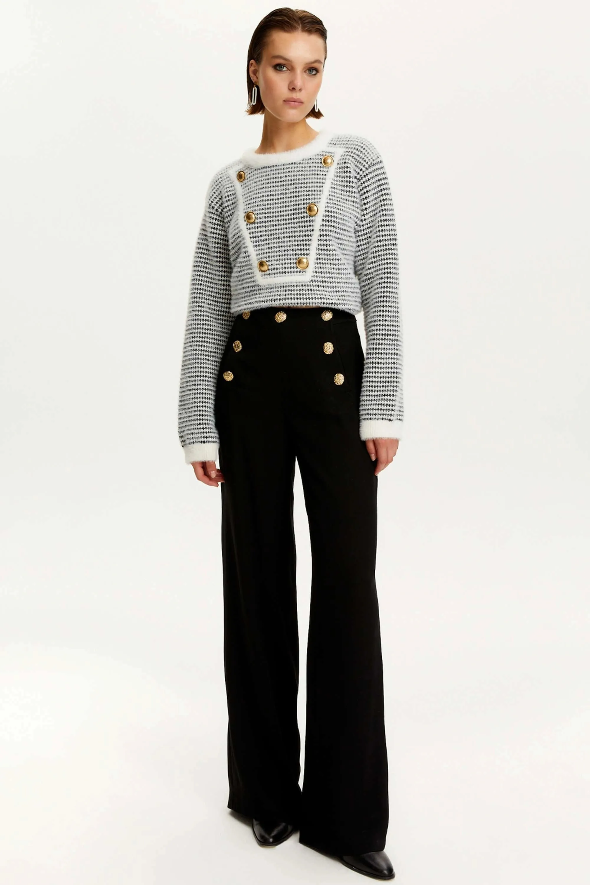 Multi-Button Long Pants