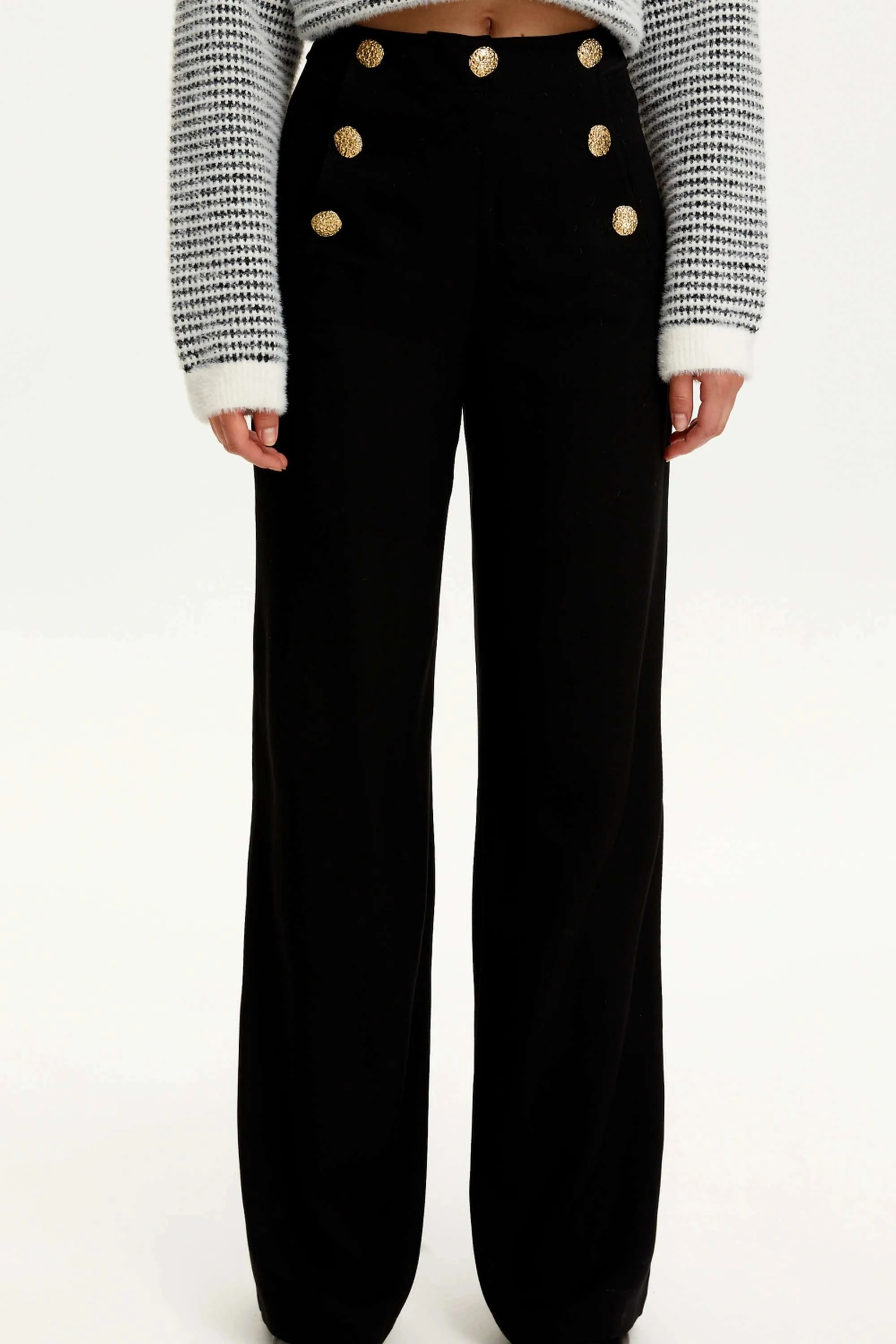 Multi-Button Long Pants