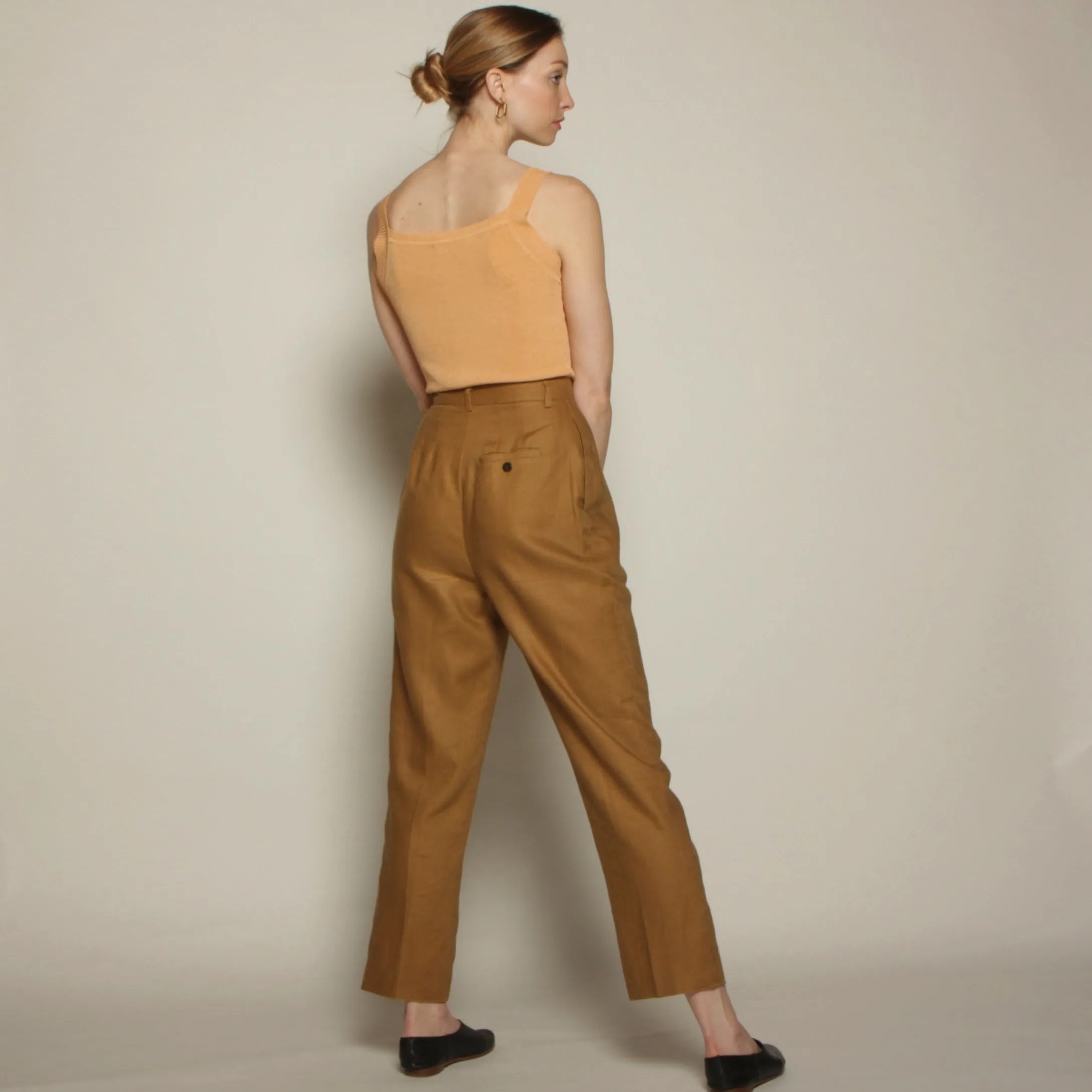 Vintage 80's Ochre Linen Trousers